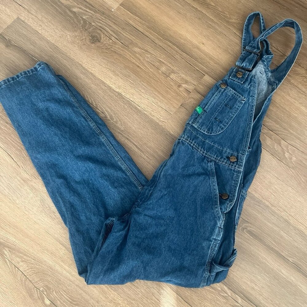 Vintage Key Imperial Denim Bib Overalls 100 percent cotton size W32xL30 farm